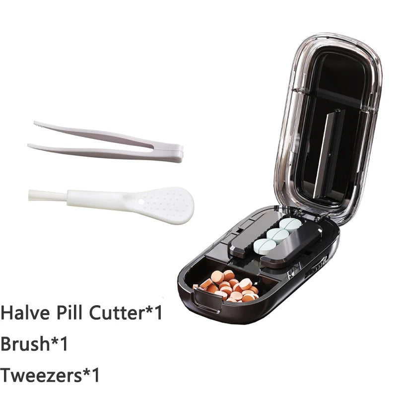 Portable 2 In 1 Mini Pill Cutter with Storage Box