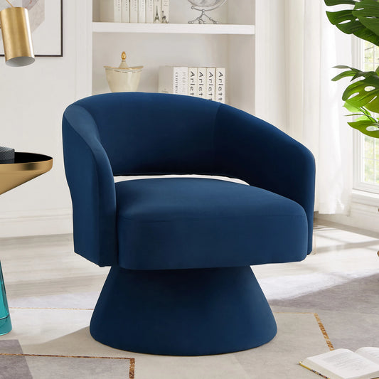 360° Comfort Swivel Upholstered Velvet Round Accent Armchair