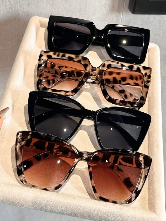 4PCS Cat Eye & Square Plastic Frame Women Sunglasses
