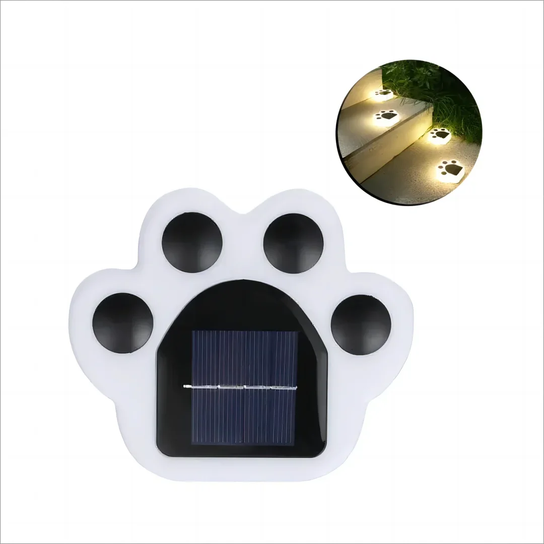 4pcs Solar Paw Print Lights