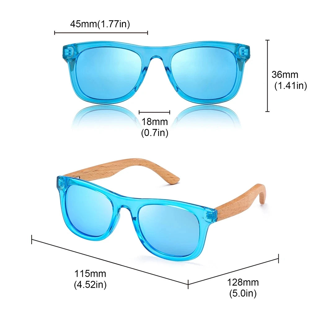 HU WOOD Children's Wooden Sunglasses
