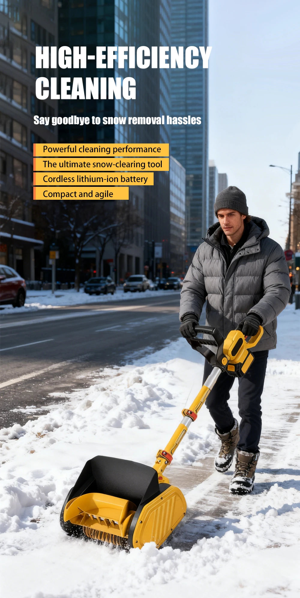 1200W Electric Battery-Powered Cordless Snow Blower