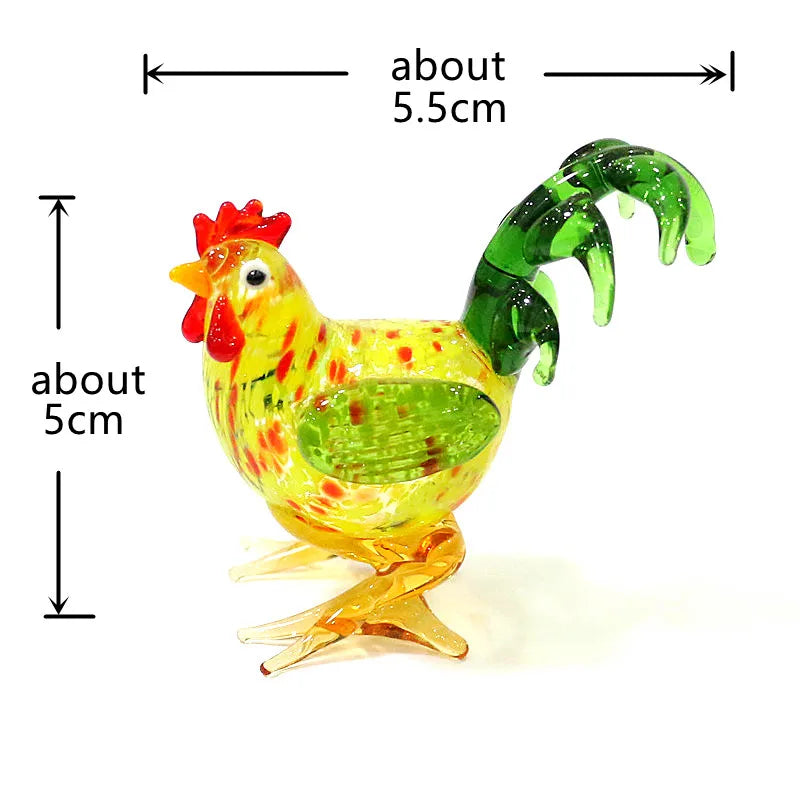 Easter Mini Glass Rooster Figurine