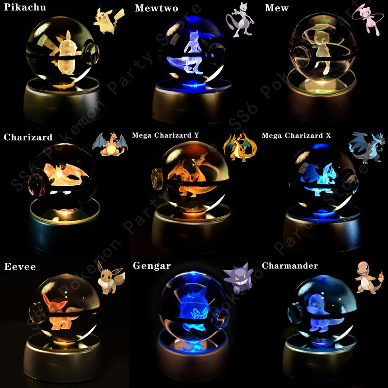 Pokémon Crystal Ball 3D Night Light