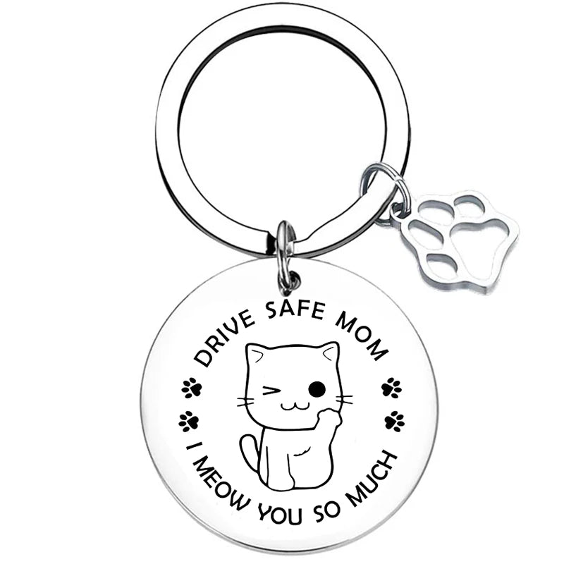 Cute Cat Mom Keychain Cats Mama Cats Mommy Key Chain Pendant Jewelry Cat Lover Gift Cat Grandma Gift