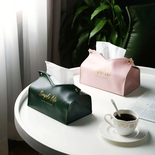 PU Leather Foldable Tissue Box