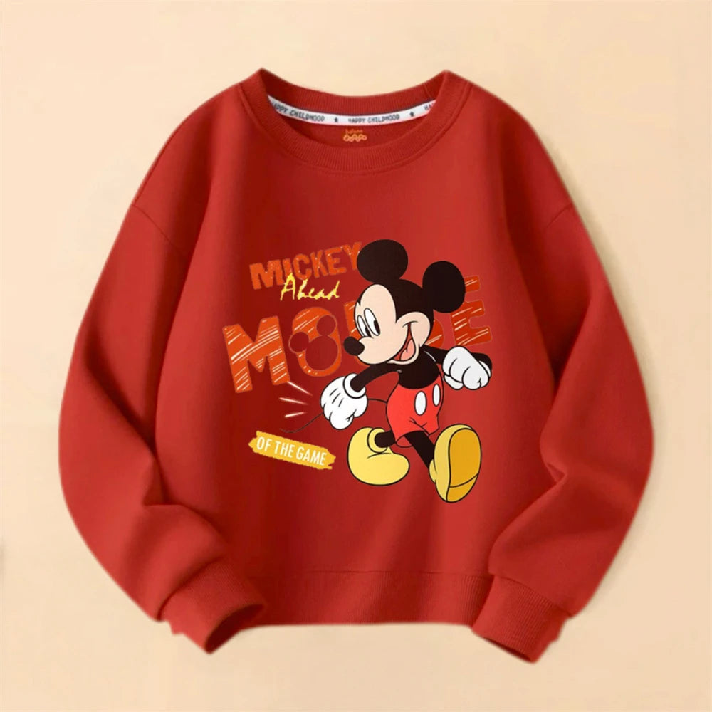 Boys Cute Sweatshirts Red Blue Yellow Tops Long Sleeve Round Neck Pullovers New Design Clothes Baby Printing Hoodie Outer Wear