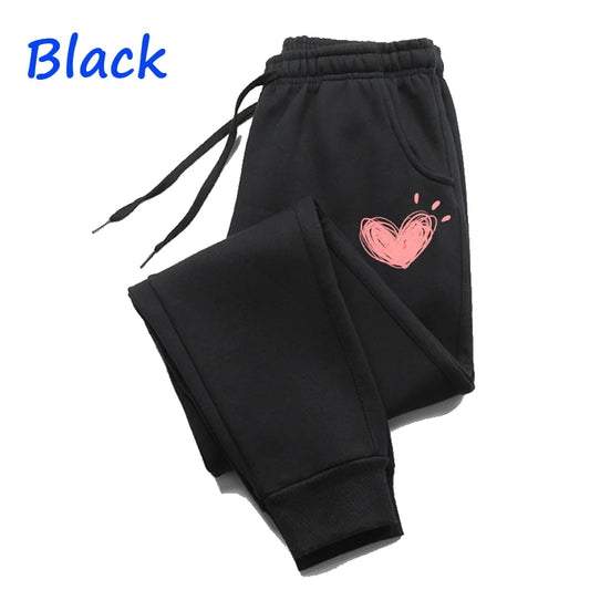 Women's Heart Print Jogger Sweatpants