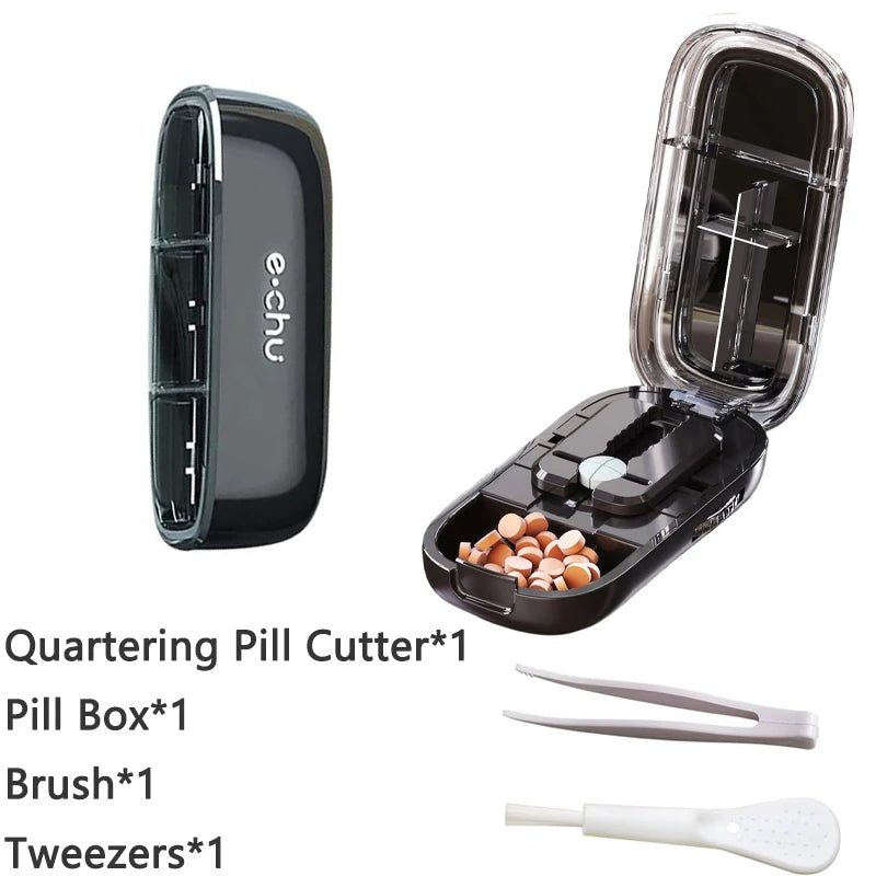 Portable 2 In 1 Mini Pill Cutter with Storage Box