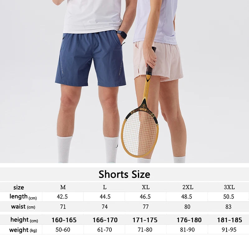 Men's Tennis Sports Shorts Gym Fitness Training Running Sports Jogging Shorts Quick Dry Breathable Sportswear
