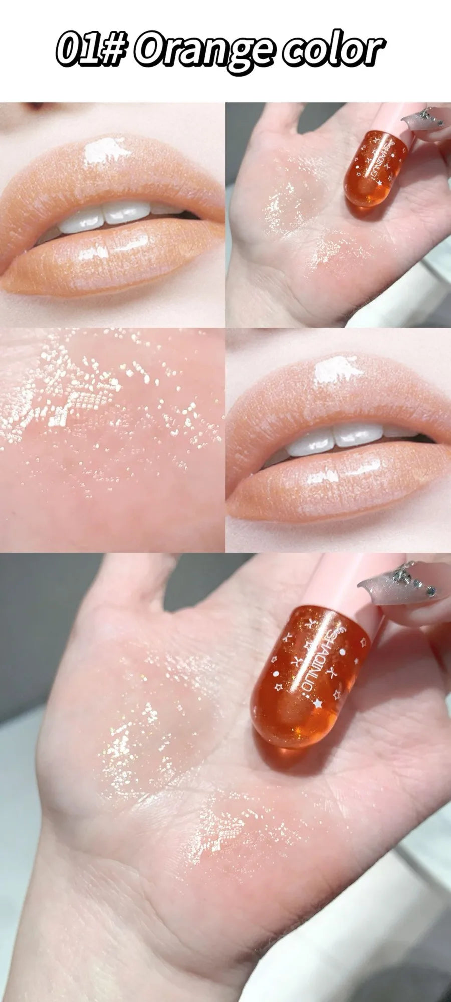 Shimmery Glitter Moisturizing Lip Gloss Set 6 Colors Highly Pigmented Fine Shine Long Wear Cute Lipgloss Set