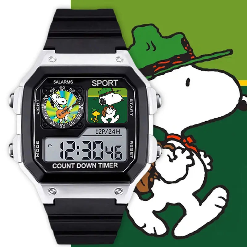 Snoopy, Charlie Brown & Woodstock Silent Cartoon Electronic Watch