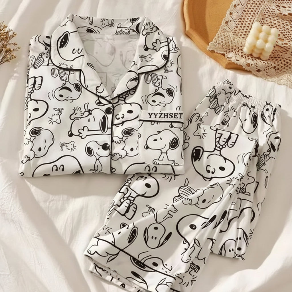 Unisex Long-Sleeve Snoopy Pajamas