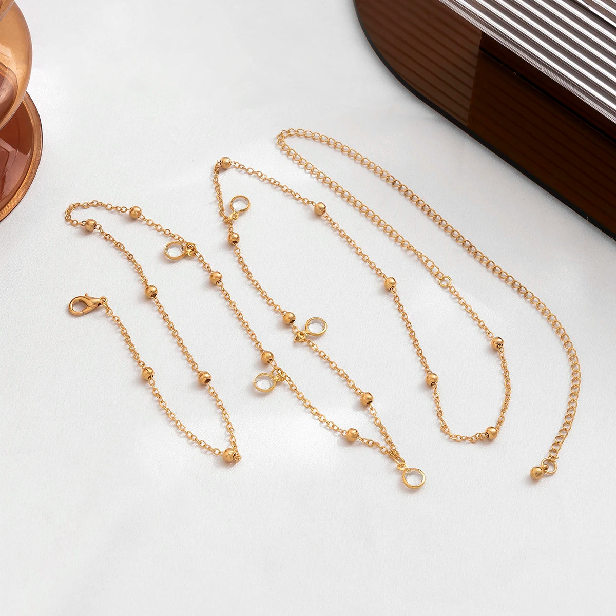 Crystal Glass Belly Belt Waist Chain