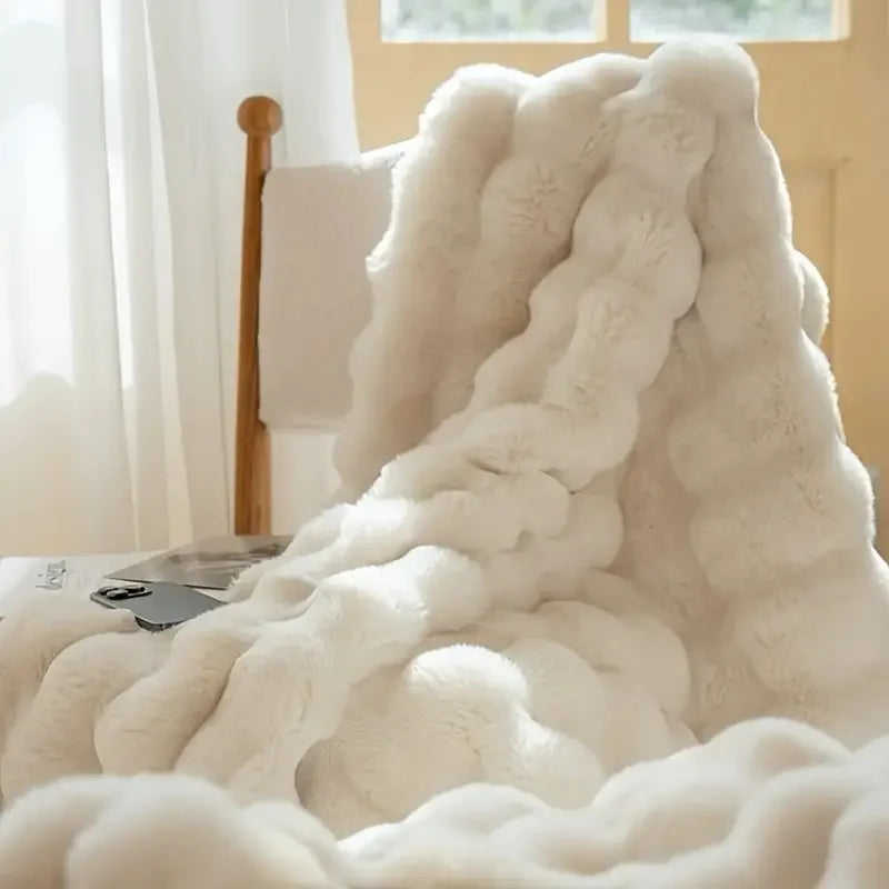 Faux Rabbit Cozy Fleece Blanket
