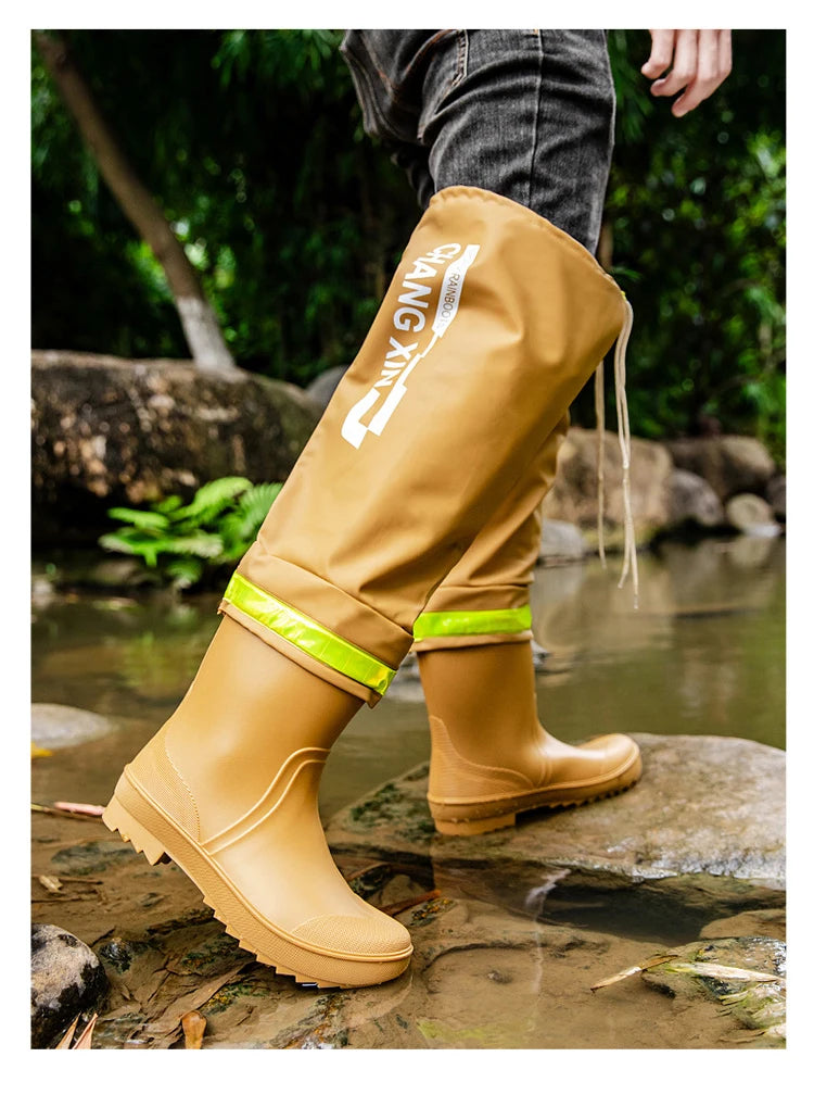 Men's Rain Boots High-Top Rain Boot For Outer Wear Long-Tube Waterproof And Non-Slip Couple Outdoor Fishing Boot zapatillas male