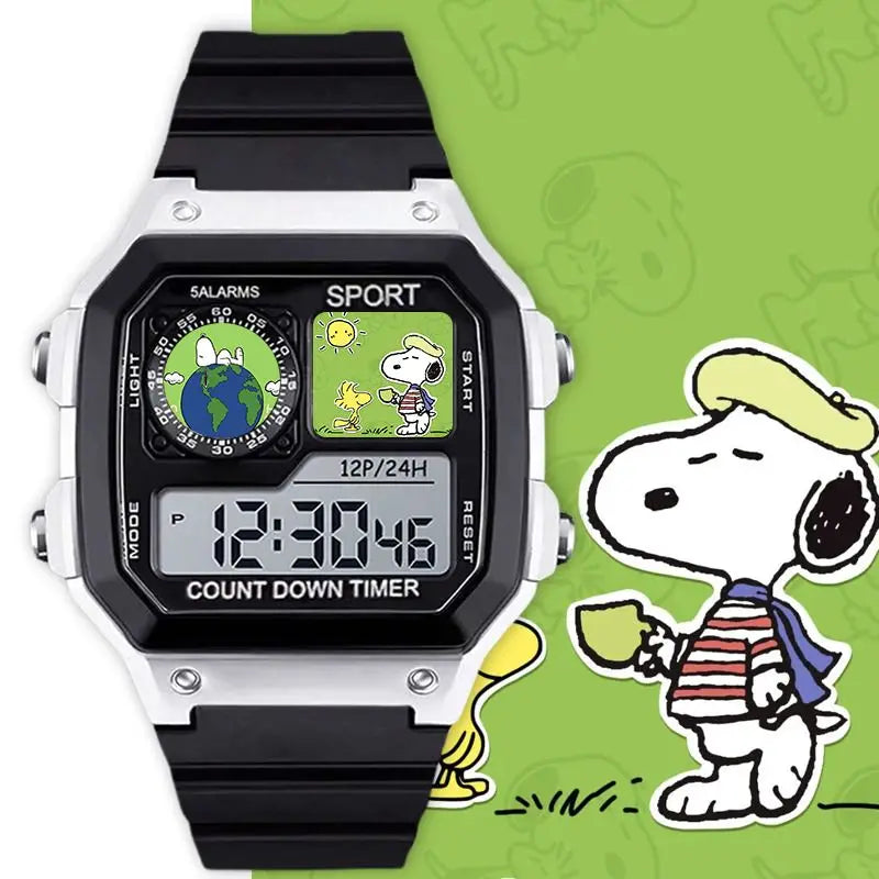 Snoopy, Charlie Brown & Woodstock Silent Cartoon Electronic Watch