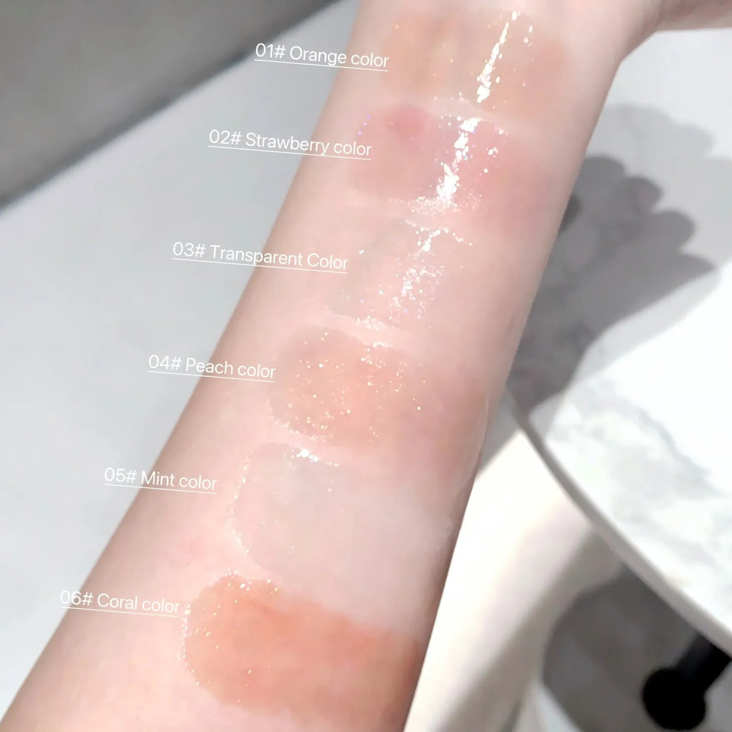 Shimmery Glitter Moisturizing Lip Gloss Set 6 Colors Highly Pigmented Fine Shine Long Wear Cute Lipgloss Set