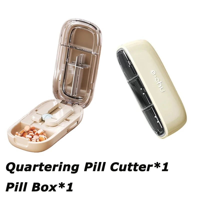 Portable 2 In 1 Mini Pill Cutter with Storage Box