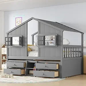 Kid's House Bunk Bed