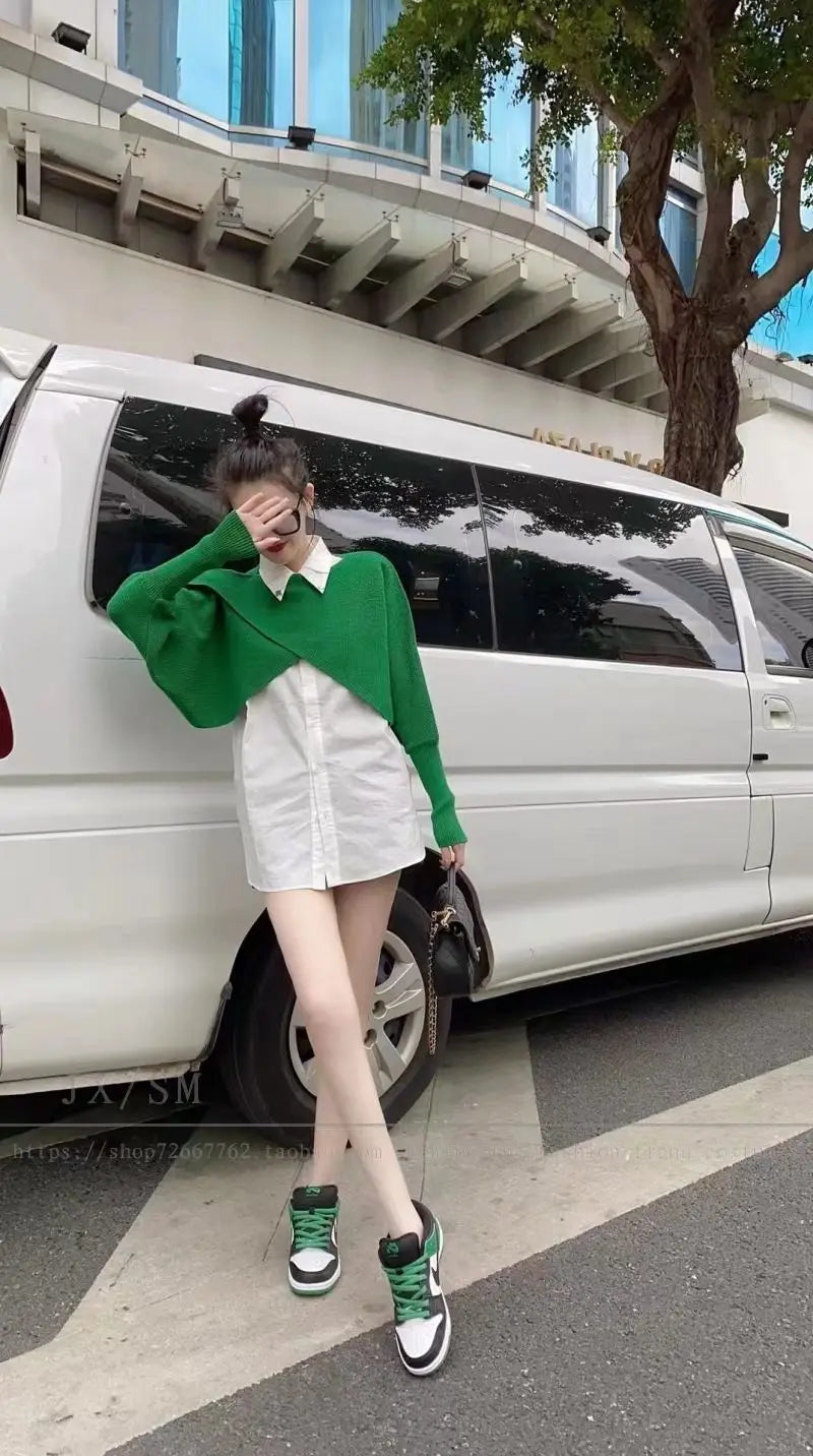 Bat-sleeved Sweater for Women in 2025 New Autumn Design, Lazy Style, Long Sleeves, Irregular Outer Shawl