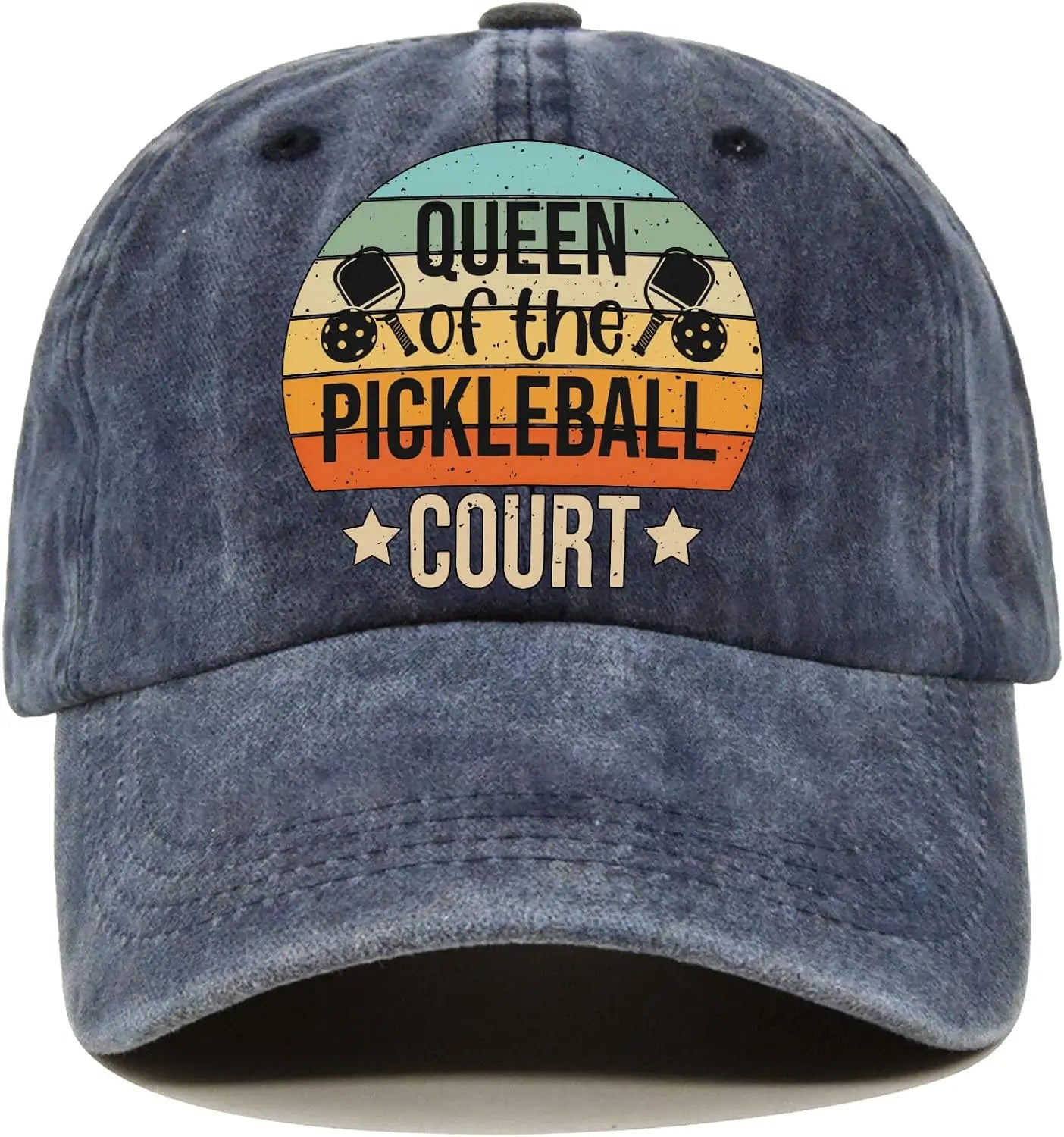Queen of Pickleball Distressed Baseball Cap