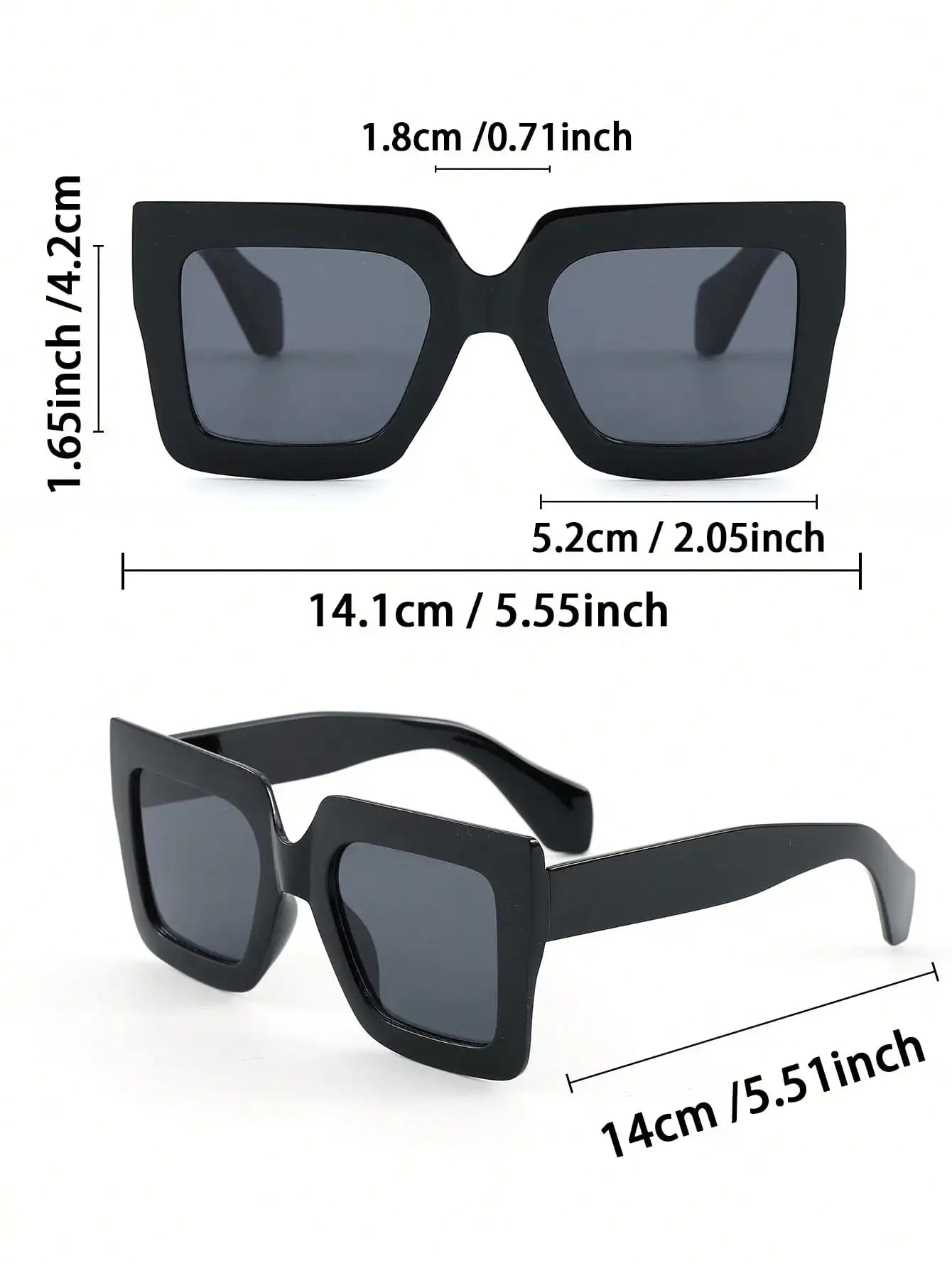 4PCS Cat Eye & Square Plastic Frame Women Sunglasses