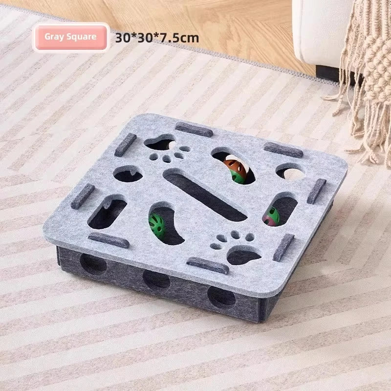 Cat Puzzle Toy with Ball for Indoor Cats
