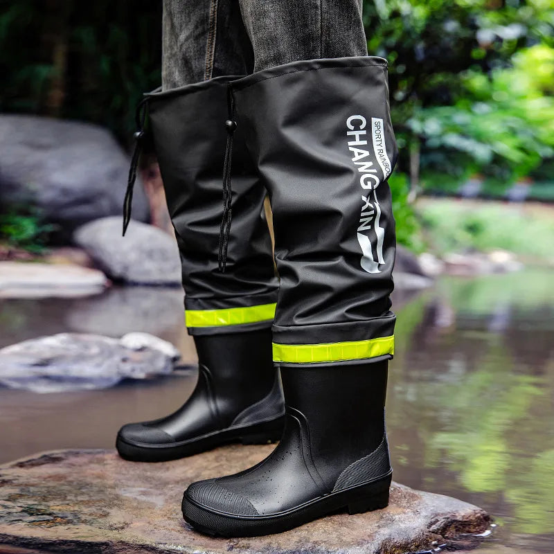 Men's Rain Boots High-Top Rain Boot For Outer Wear Long-Tube Waterproof And Non-Slip Couple Outdoor Fishing Boot zapatillas male