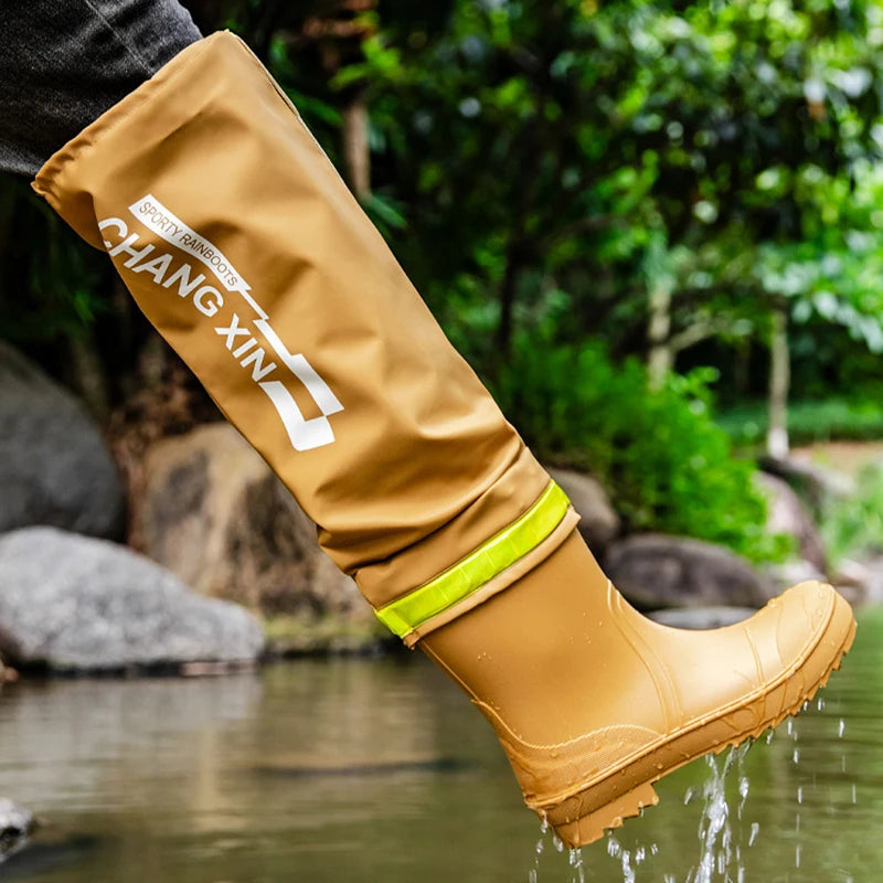 Men's Rain Boots High-Top Rain Boot For Outer Wear Long-Tube Waterproof And Non-Slip Couple Outdoor Fishing Boot zapatillas male