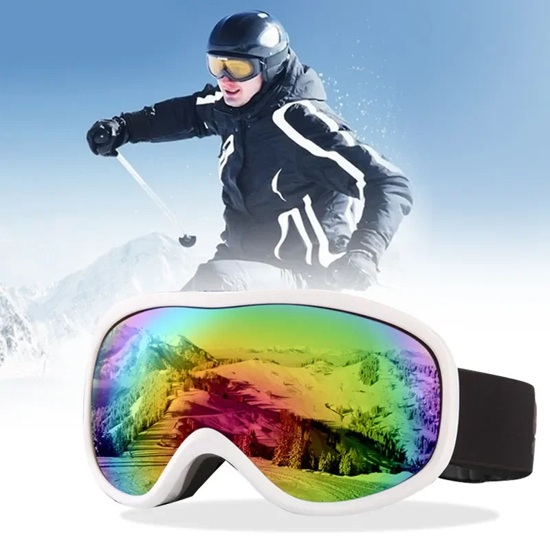 Ski Goggles Polarized Double Layer Anti-Fog Snow Goggles with UV400 Protection Large Lens Design Sunglasses for Skiing