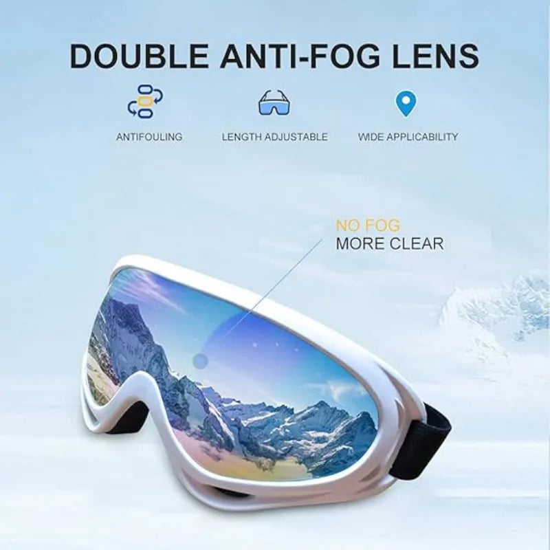 Ski Goggles Polarized Double Layer Anti-Fog Snow Goggles with UV400 Protection Large Lens Design Sunglasses for Skiing