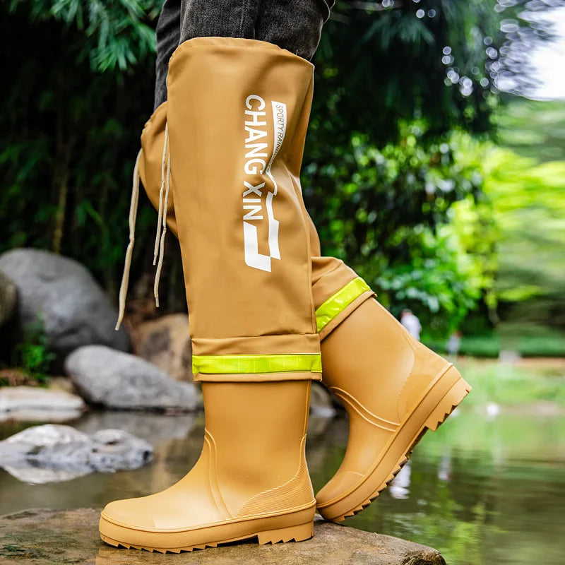 Men's Rain Boots High-Top Rain Boot For Outer Wear Long-Tube Waterproof And Non-Slip Couple Outdoor Fishing Boot zapatillas male