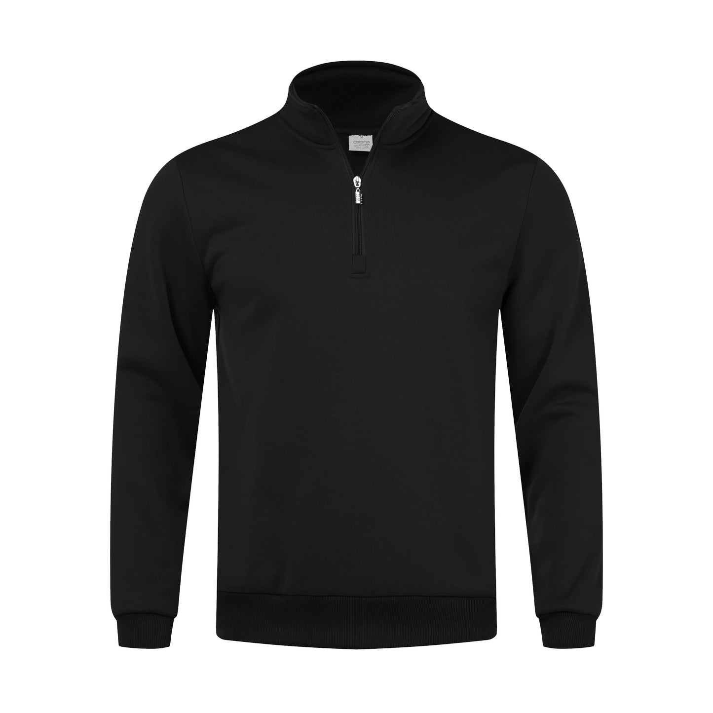 Men Sweatshirts Fall Spring Thicker Half Zip Pullover Hoody Solid Color Turtleneck for Male Outdoor