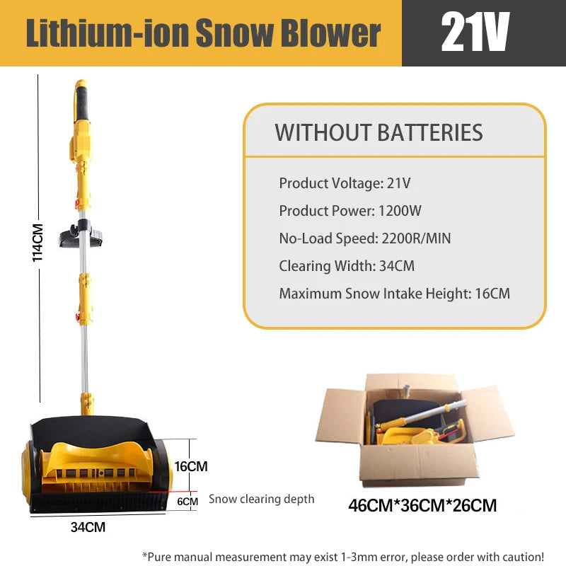 1200W Electric Battery-Powered Cordless Snow Blower