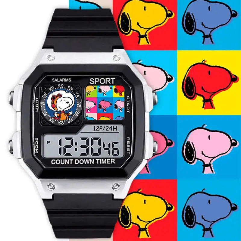 Snoopy, Charlie Brown & Woodstock Silent Cartoon Electronic Watch