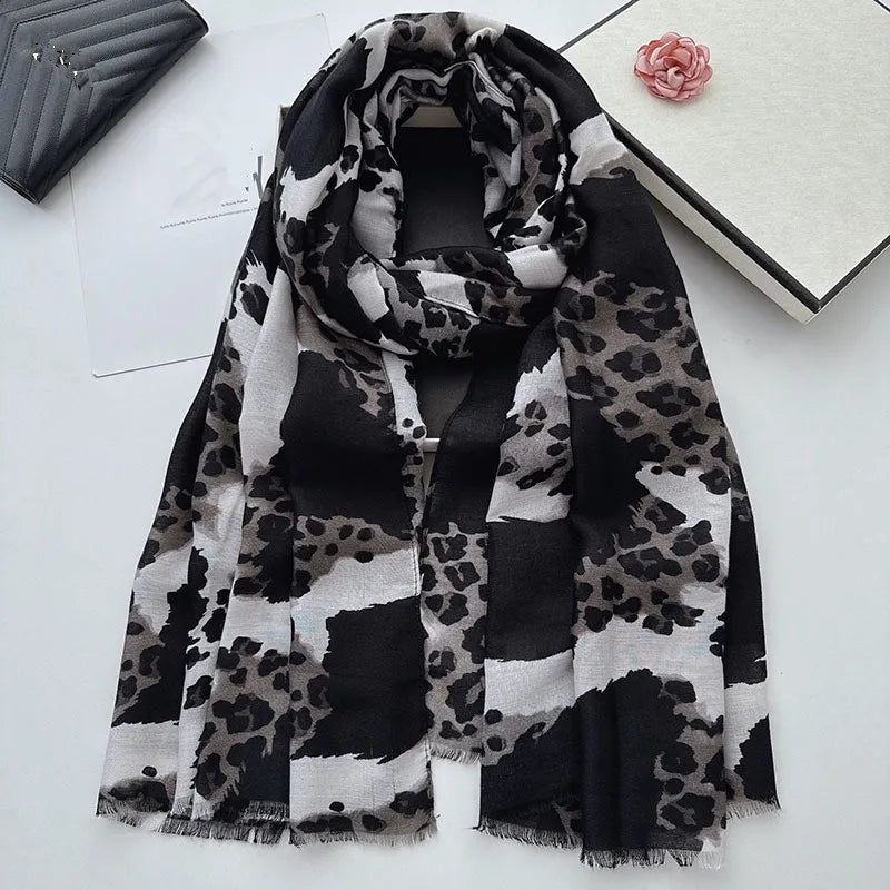 Soft Viscose Blended Leopard Print Scarf