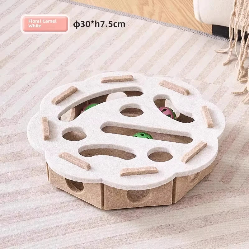 Cat Puzzle Toy with Ball for Indoor Cats