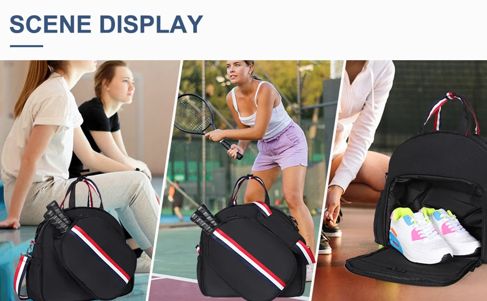 Adjustable Pickleball Paddle Backpack Bag Multi Sport Large Capacity Storage Tennis Racquetball Equipment For Men Women