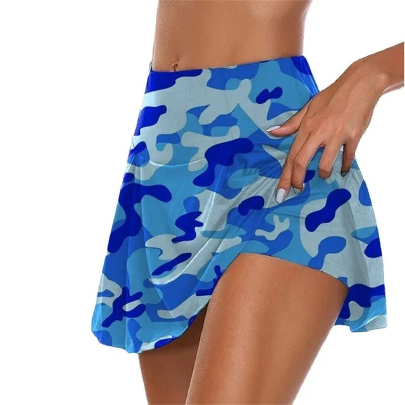 Tennis for Women Dance Fitness Solid Sports Skirts Women Tennis Running Skort Active Athletic Yoga Fitness Skirt Short