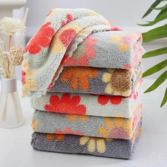 4PCS Kitchen Cleaning Cloths – Soft Absorbent Coral Fleece Dish Towels
