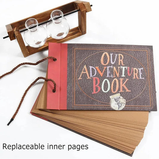 Handmade Scrapbook Adventure Book - DIY Adventure Album Photo Album, Retro Kraft Album, Anniversary Wedding Guest Book