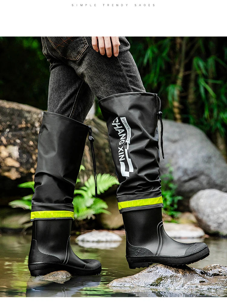 Men's Rain Boots High-Top Rain Boot For Outer Wear Long-Tube Waterproof And Non-Slip Couple Outdoor Fishing Boot zapatillas male