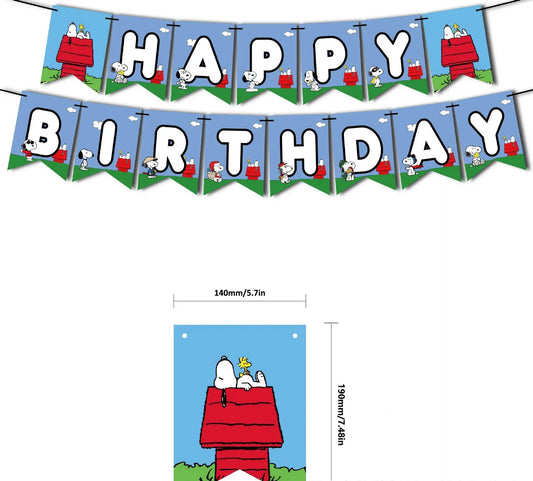 Cute Snoopy Dog Children’s Birthday Party Decoration Set
