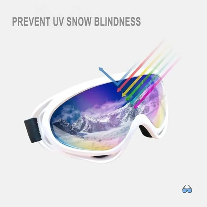 Ski Goggles Polarized Double Layer Anti-Fog Snow Goggles with UV400 Protection Large Lens Design Sunglasses for Skiing