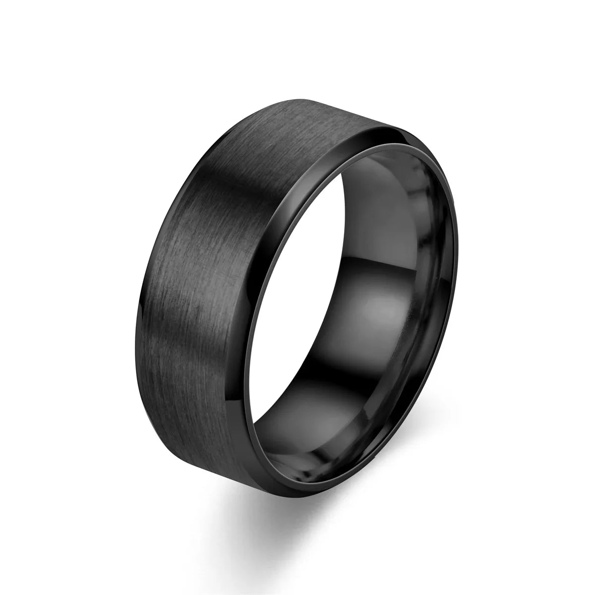 Classic 8mm Tungsten Surface Brushed Stainless Steel Ring