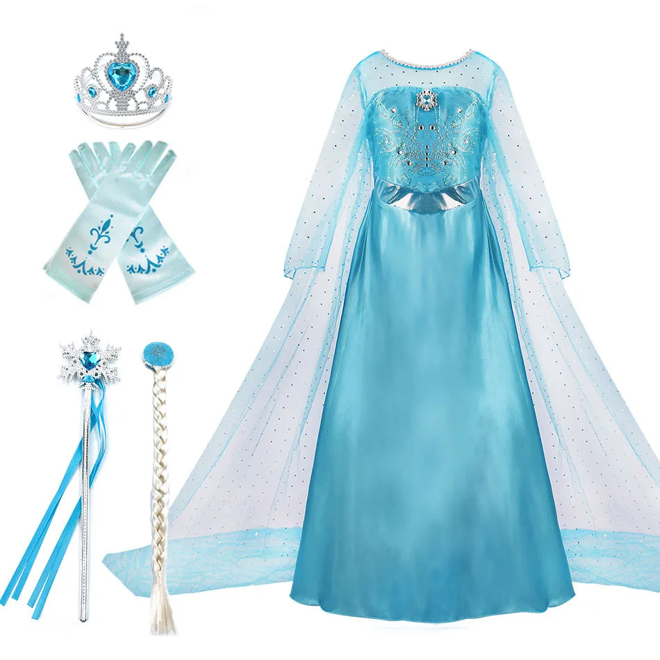 Children’s Carnival Princess Elsa Costume Dress (4+ Years)