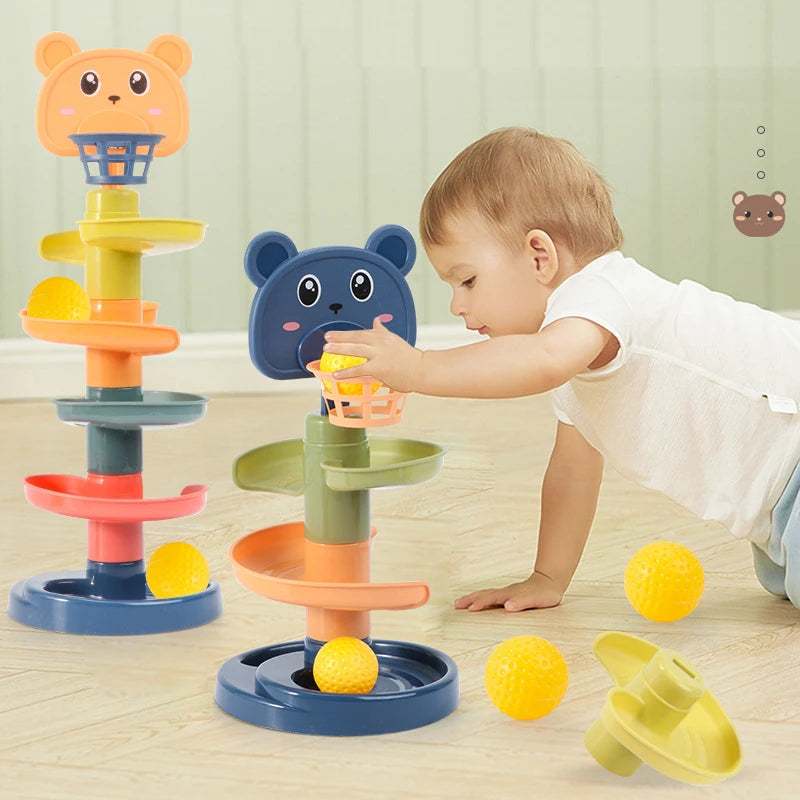 Montessori Push Pop Rolling Ball Track Sensory Toy