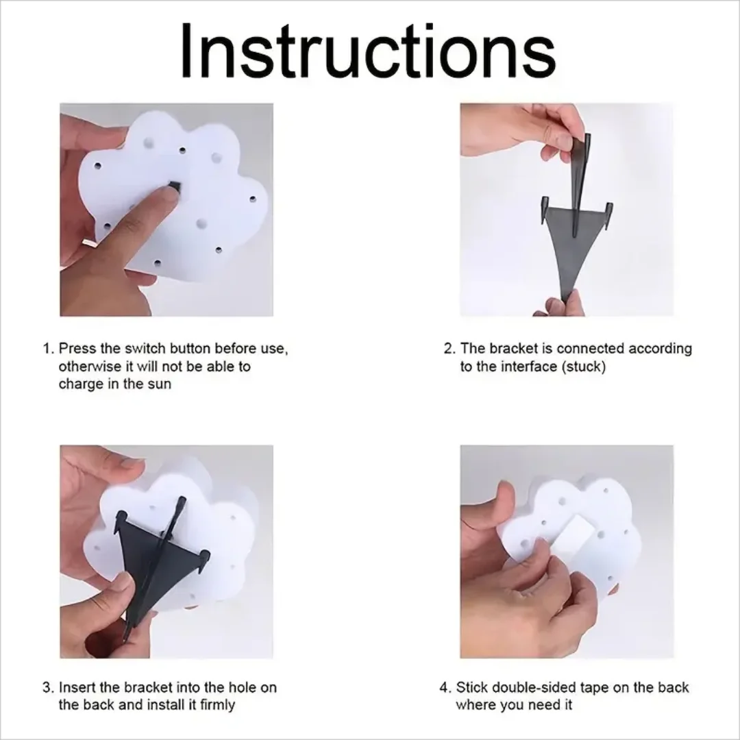 4pcs Solar Paw Print Lights