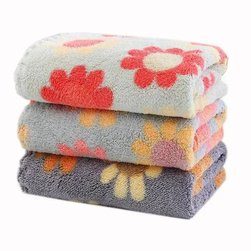 4PCS Kitchen Cleaning Cloths – Soft Absorbent Coral Fleece Dish Towels